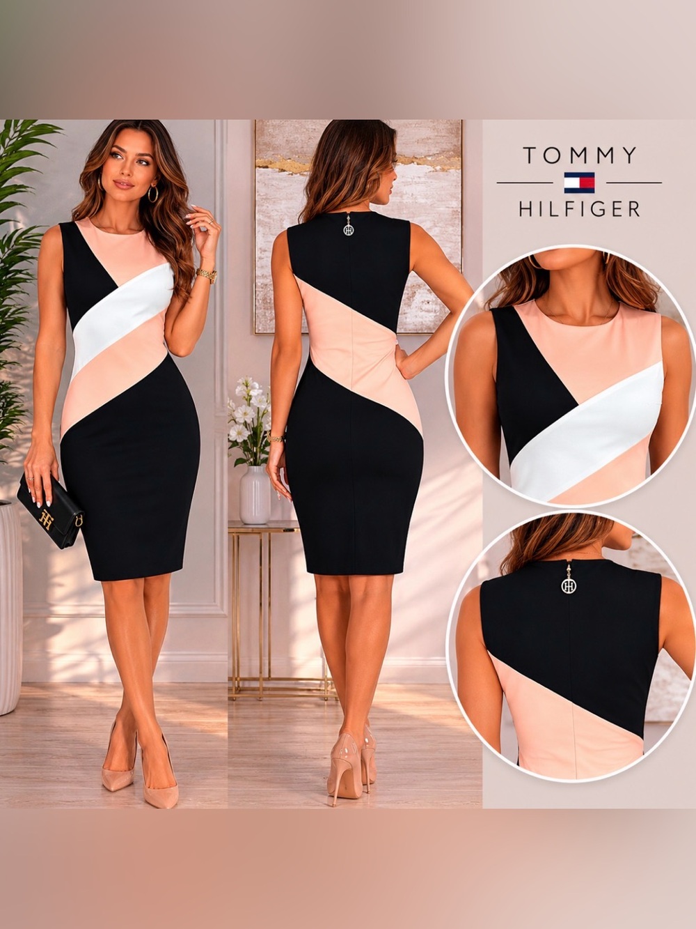 Tommy Hilfiger Colorblock Sheath Dress Size 2 NWOT